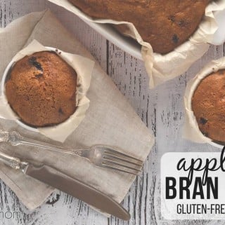These applesauce bran muffins are moist and delicious and not too sweet. It's an easy recipe with gluten-free and vegan options.