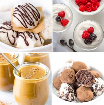 collage of four different AIP desserts