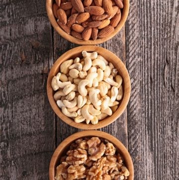 bowls of different nuts