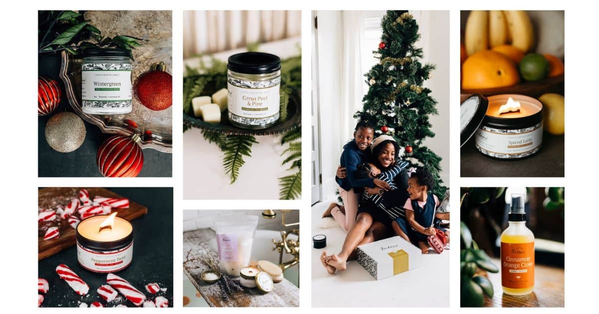 fontana candle company holiday collage