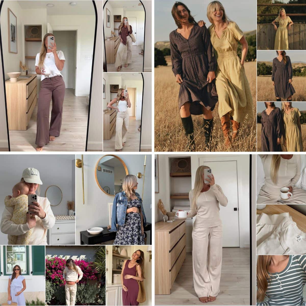Pact organic clothing collage.