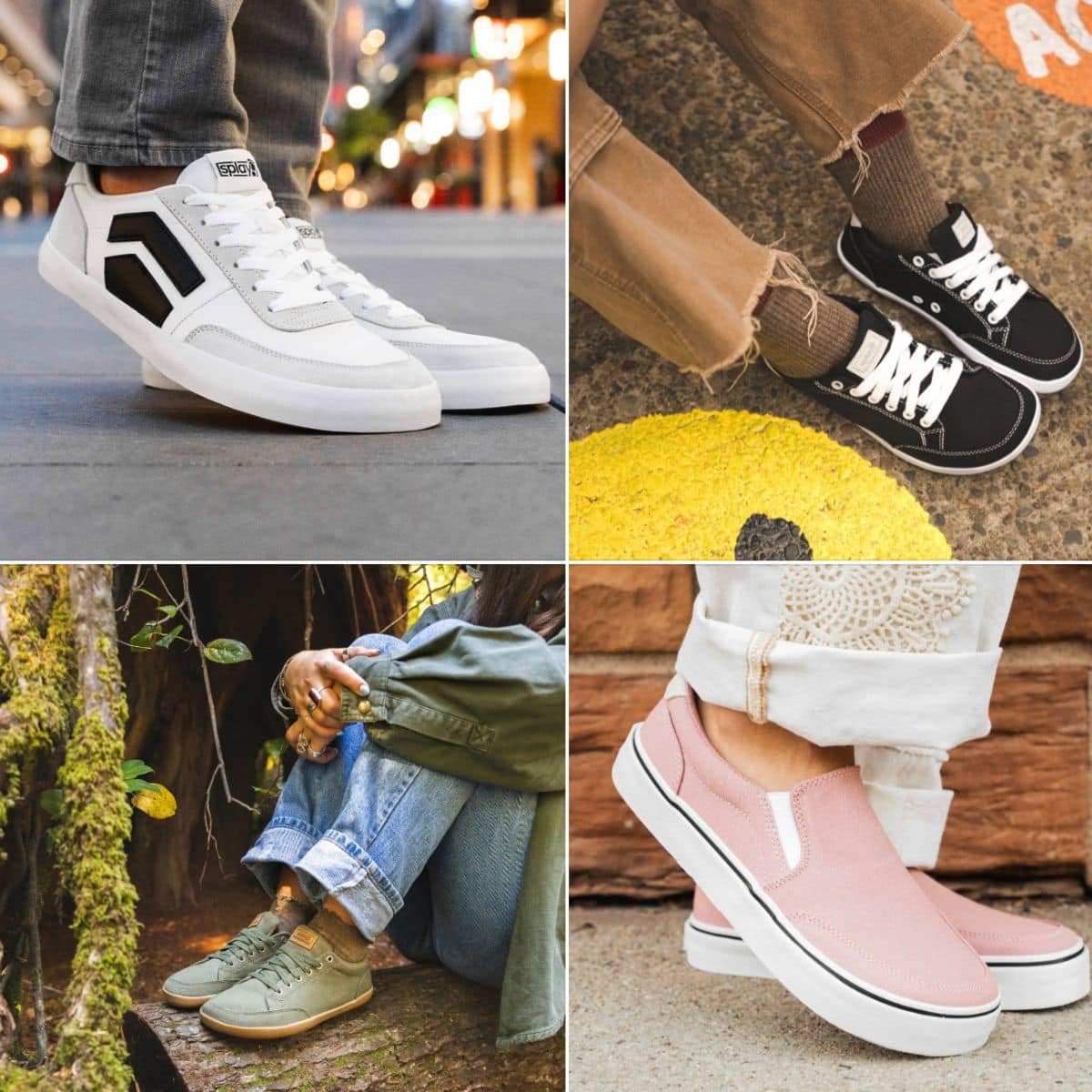 splay shoes on feet.