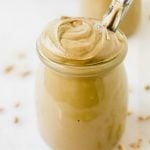 homemade sunflower seed butter in glass jar.