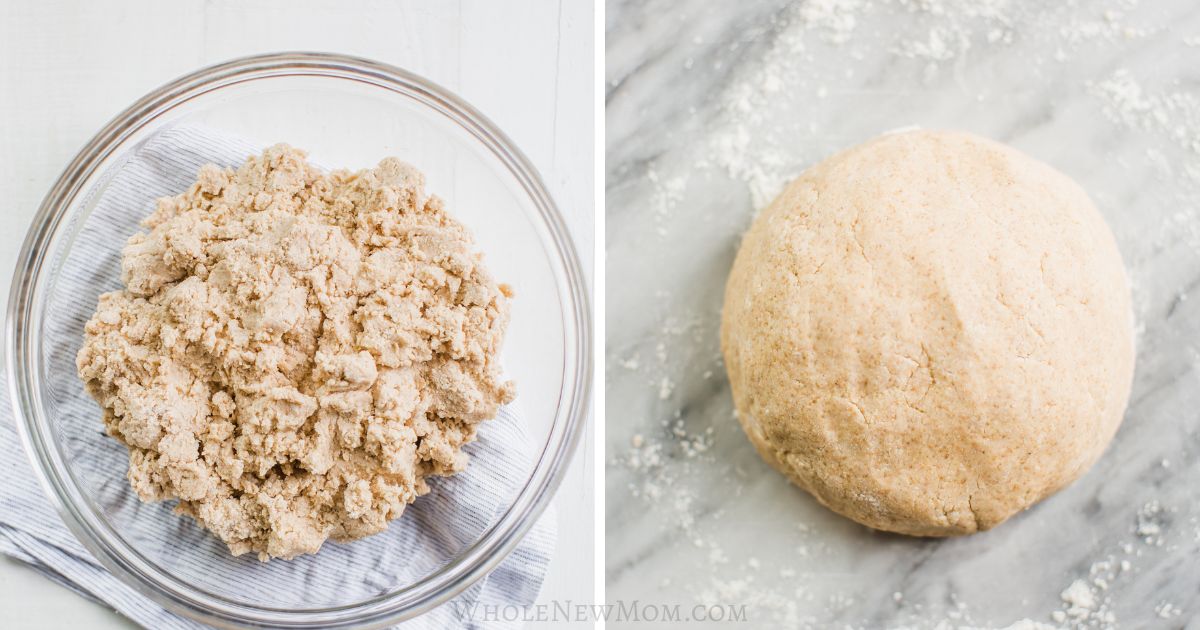 steps for making dough for healthy doughnuts.