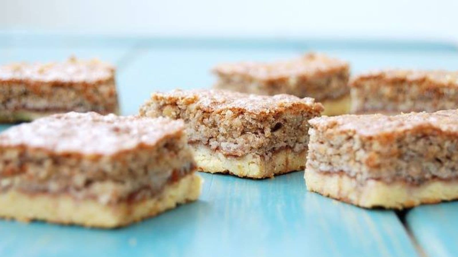 coconut flour breakfast bars in a stack.