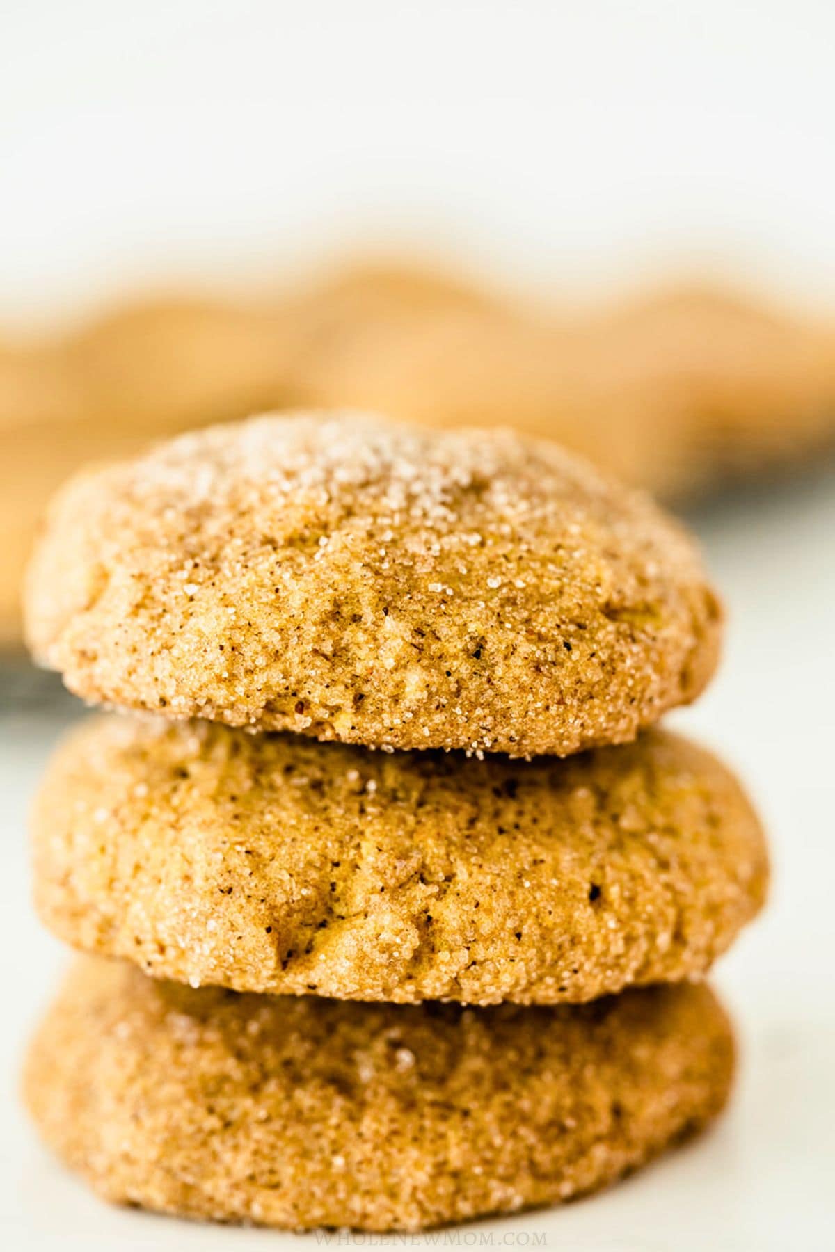 gluten-free pumpkin snickerdoodles in a stack.