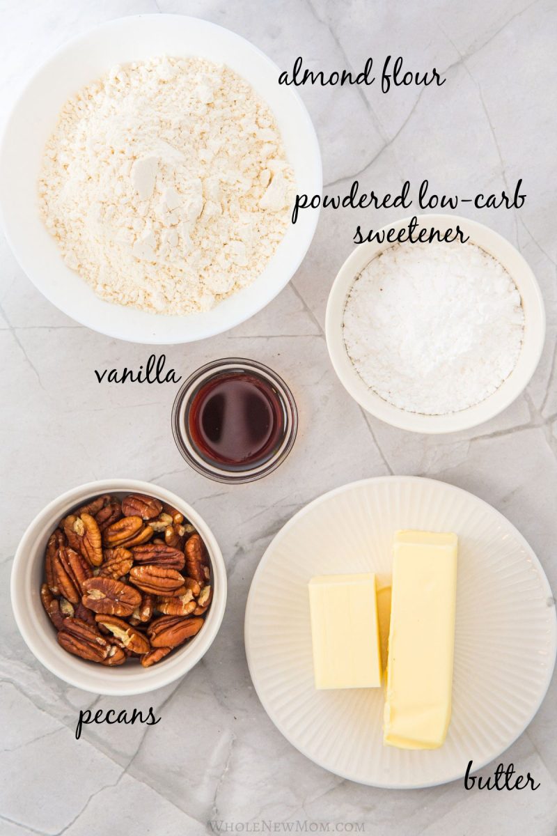 keto snowball cookie ingredients.