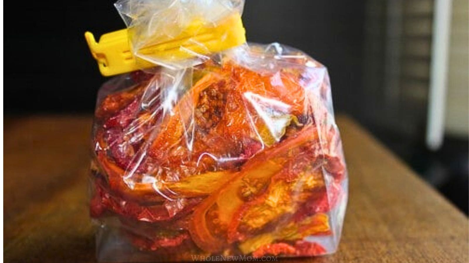 homemade sun-dried tomatoes in plastic bag with Twixit Clip