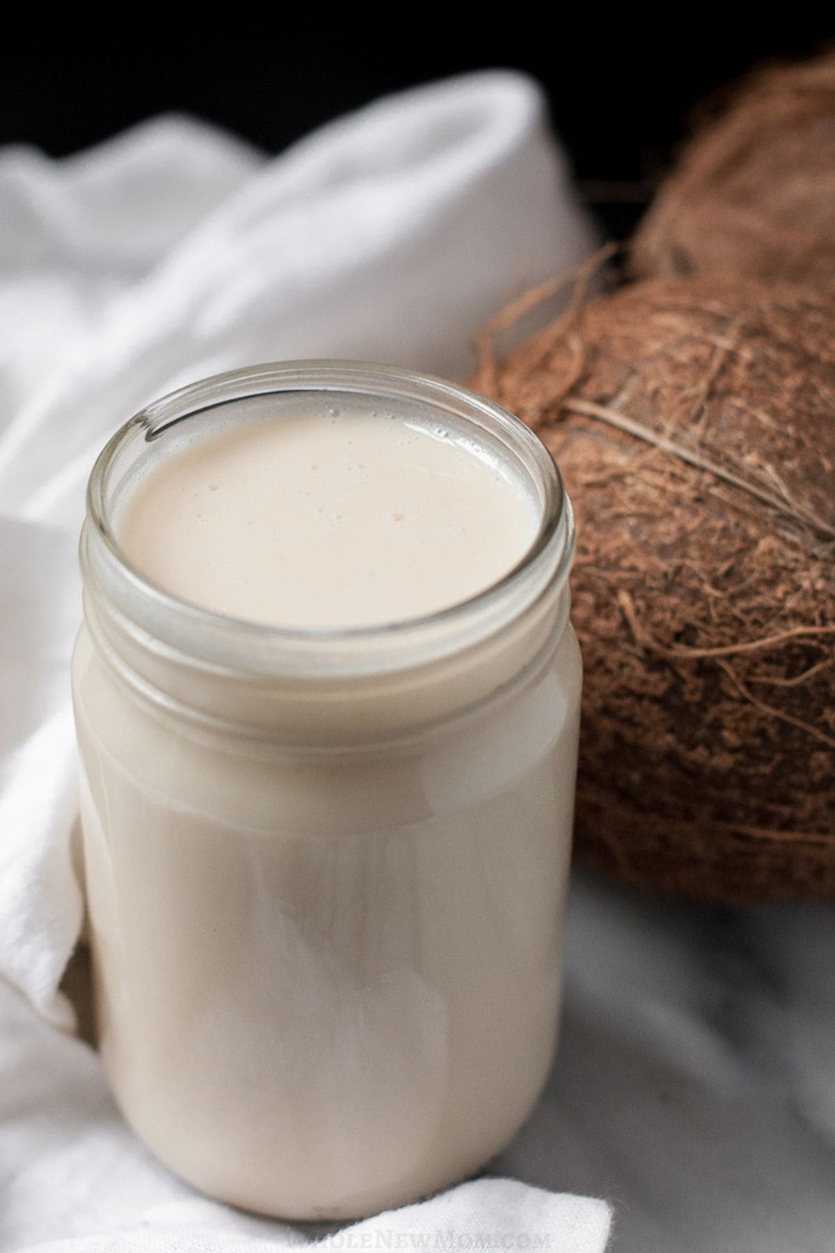 homemade coconut butter in jar.