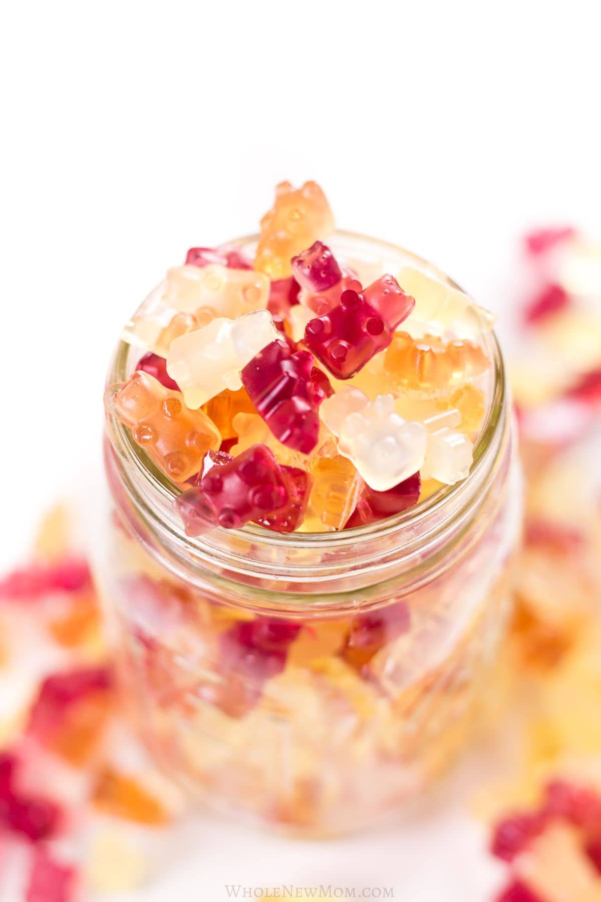 sugar-free gummies in mason jar.