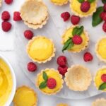 gluten free lemon curd tartlets with raspberries