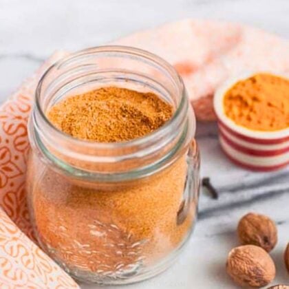 diy adrenal cocktail powder in glass jar.