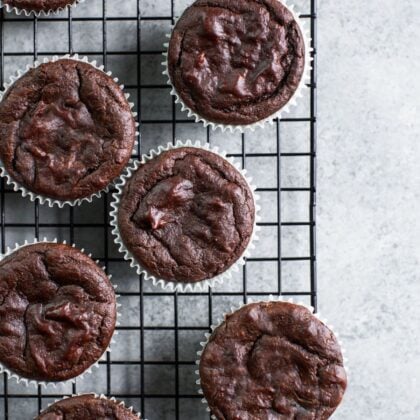 carob muffins on cooling rack.
