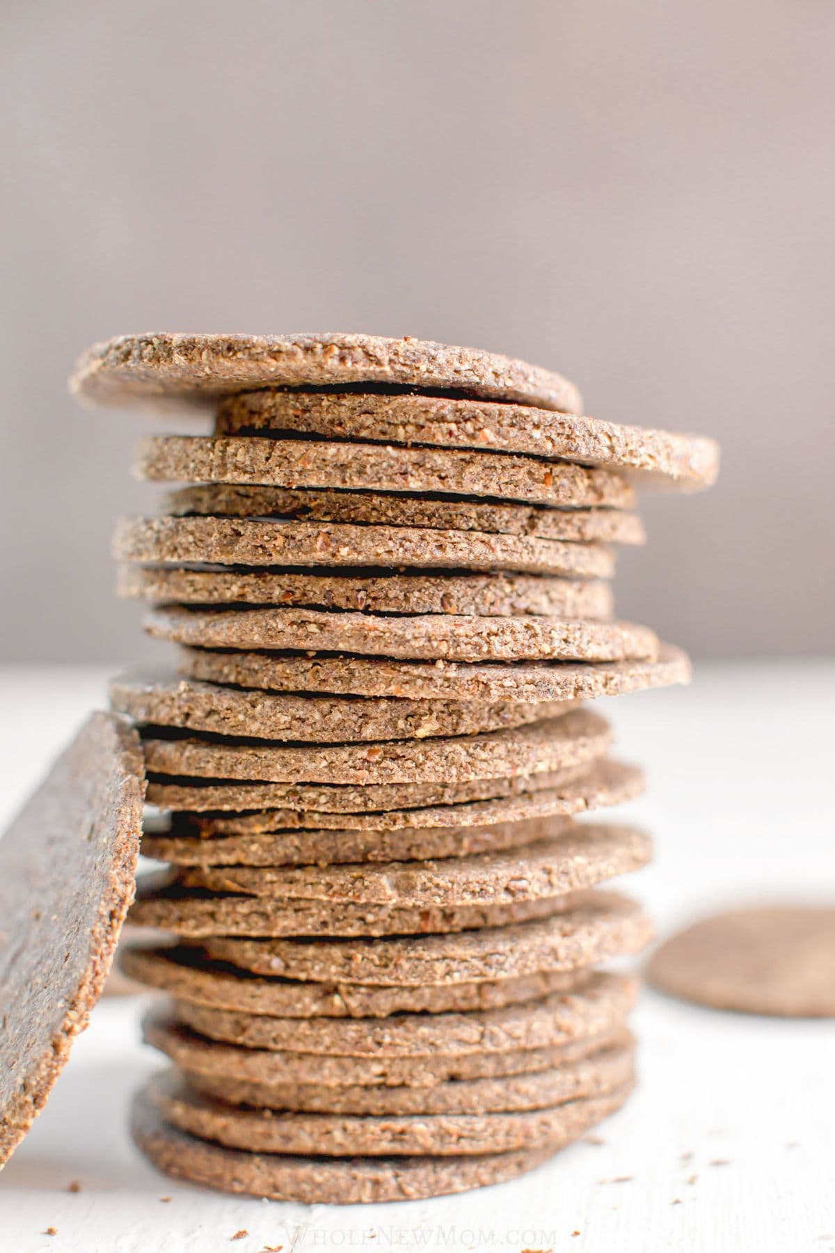 stack of lentil crackers.