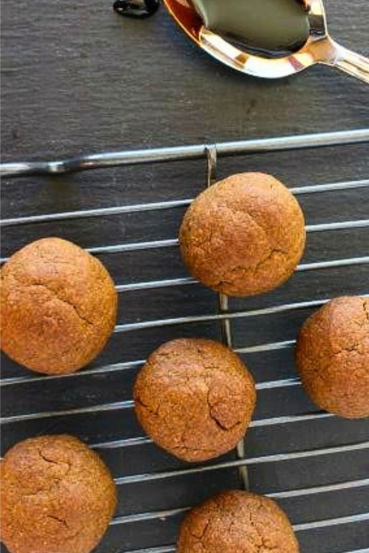 paleo gingerbread cookies on cooling rack.